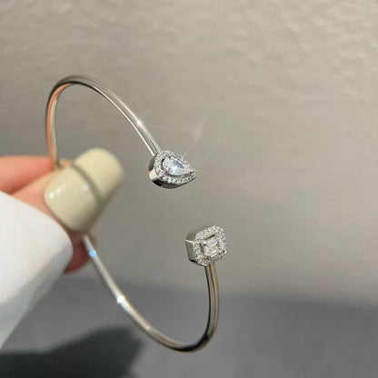 [Rosla]JONC FLEX MY TWIN TOI & MOI SILVER DIAMOND BRACELET