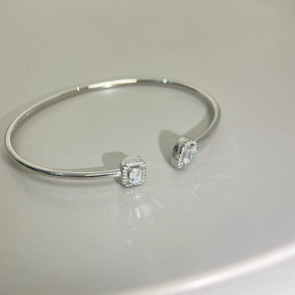 [Rosla]JONC FLEX MY TWIN TOI & MOI SILVER DIAMOND BRACELET