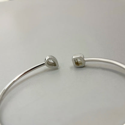 [Rosla]JONC FLEX MY TWIN TOI & MOI SILVER DIAMOND BRACELET