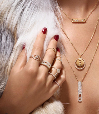 [Rosla]LUCKY MOVE PM NECKLACE PINK GOLD DIAMOND