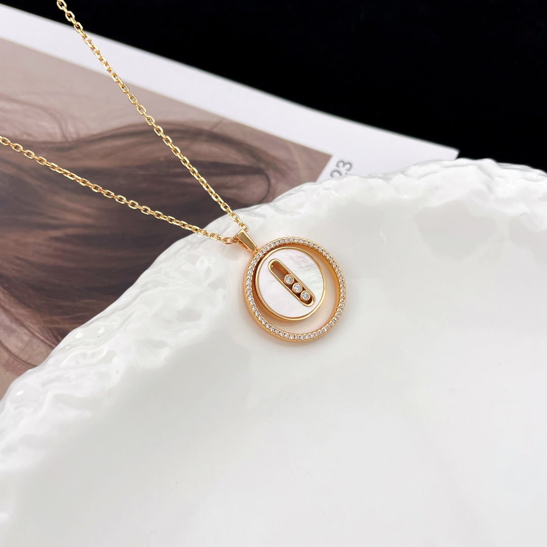 [Rosla]LUCKY MOVE MM NACRE BLANCHE DIAMOND NECKLACE
