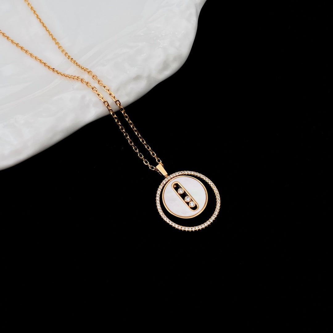[Rosla]LUCKY MOVE MM NACRE BLANCHE DIAMOND NECKLACE