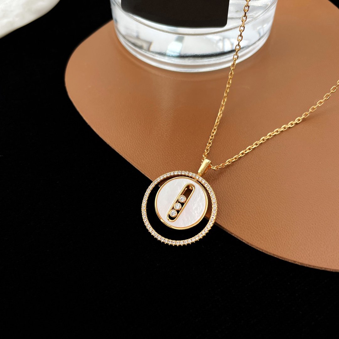 [Rosla]LUCKY MOVE MM NACRE BLANCHE DIAMOND NECKLACE
