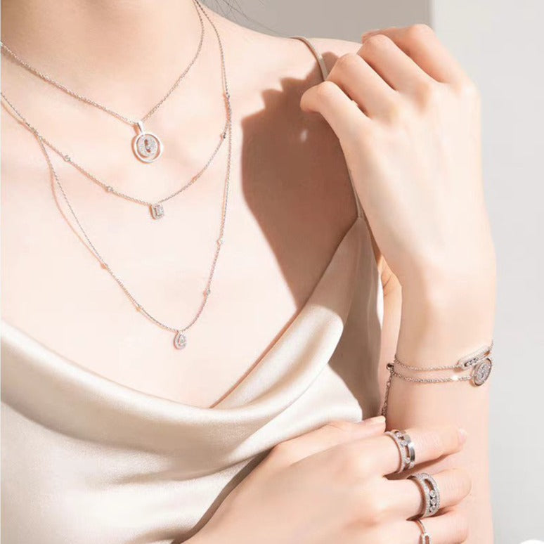 [Rosla]LUCKY MOVER PM PAVED NECKLACE