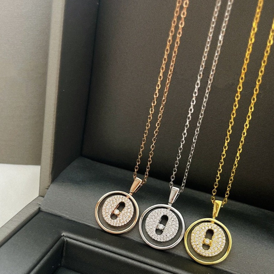 [Rosla]LUCKY MOVER PM PAVED NECKLACE