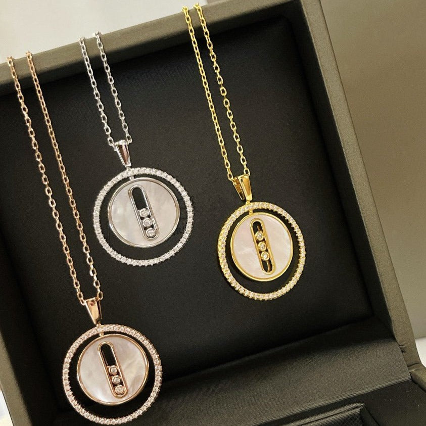 [Rosla]LUCKY MOVE MM NACRE BLANCHE DIAMOND NECKLACE