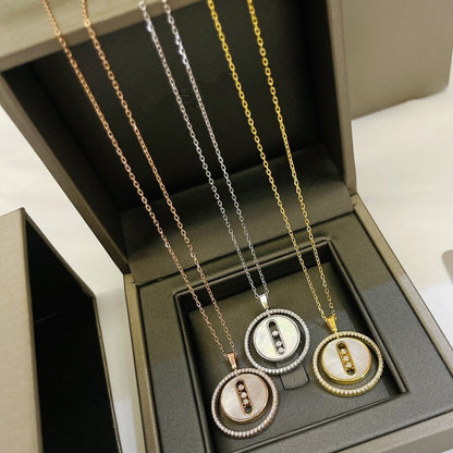 [Rosla]LUCKY MOVE MM NACRE BLANCHE DIAMOND NECKLACE