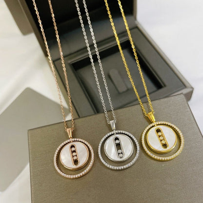 [Rosla]LUCKY MOVE MM NACRE BLANCHE DIAMOND NECKLACE