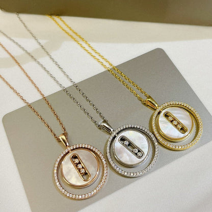 [Rosla]LUCKY MOVE MM NACRE BLANCHE DIAMOND NECKLACE