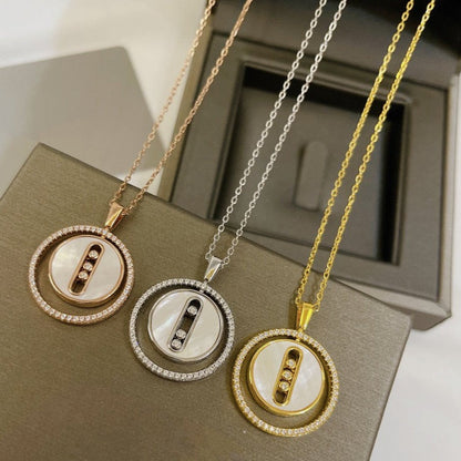 [Rosla]LUCKY MOVE MM NACRE BLANCHE DIAMOND NECKLACE