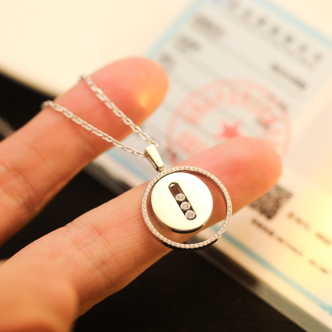 [Rosla]LUCKY MOVE MM SILVER DIAMOND NECKLACE