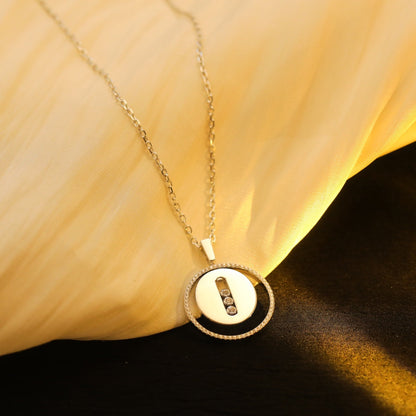 [Rosla]LUCKY MOVE MM SILVER DIAMOND NECKLACE