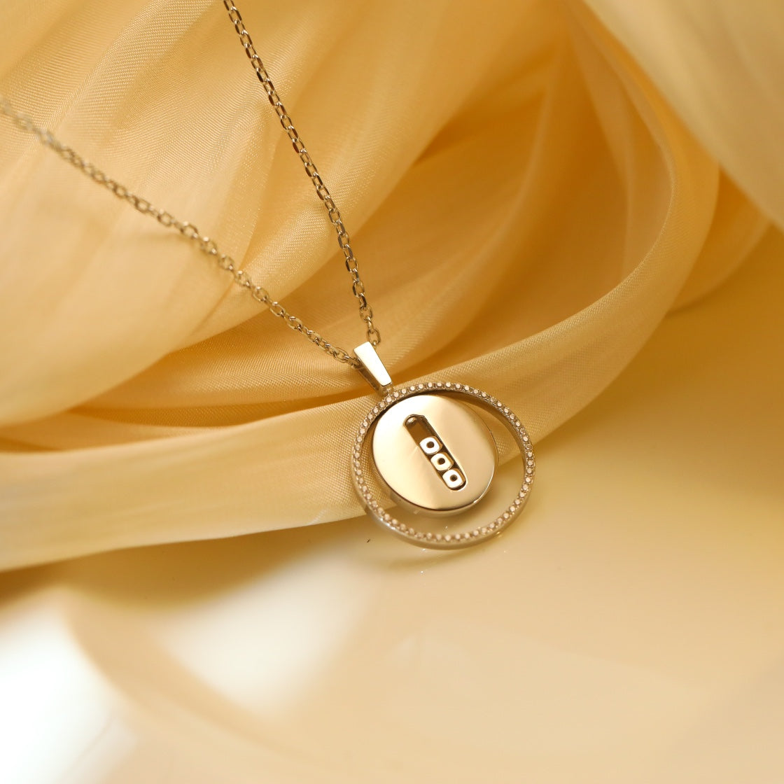[Rosla]LUCKY MOVE MM SILVER DIAMOND NECKLACE
