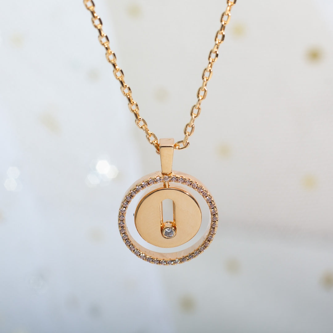 [Rosla]LUCKY MOVE PM NECKLACE PINK GOLD DIAMOND