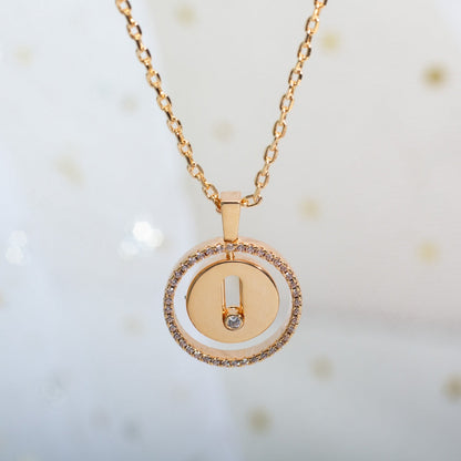 [Rosla]LUCKY MOVE PM NECKLACE PINK GOLD DIAMOND