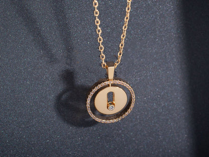 [Rosla]LUCKY MOVE PM NECKLACE PINK GOLD DIAMOND