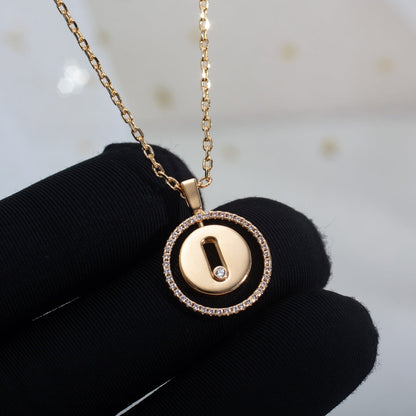 [Rosla]LUCKY MOVE PM NECKLACE PINK GOLD DIAMOND