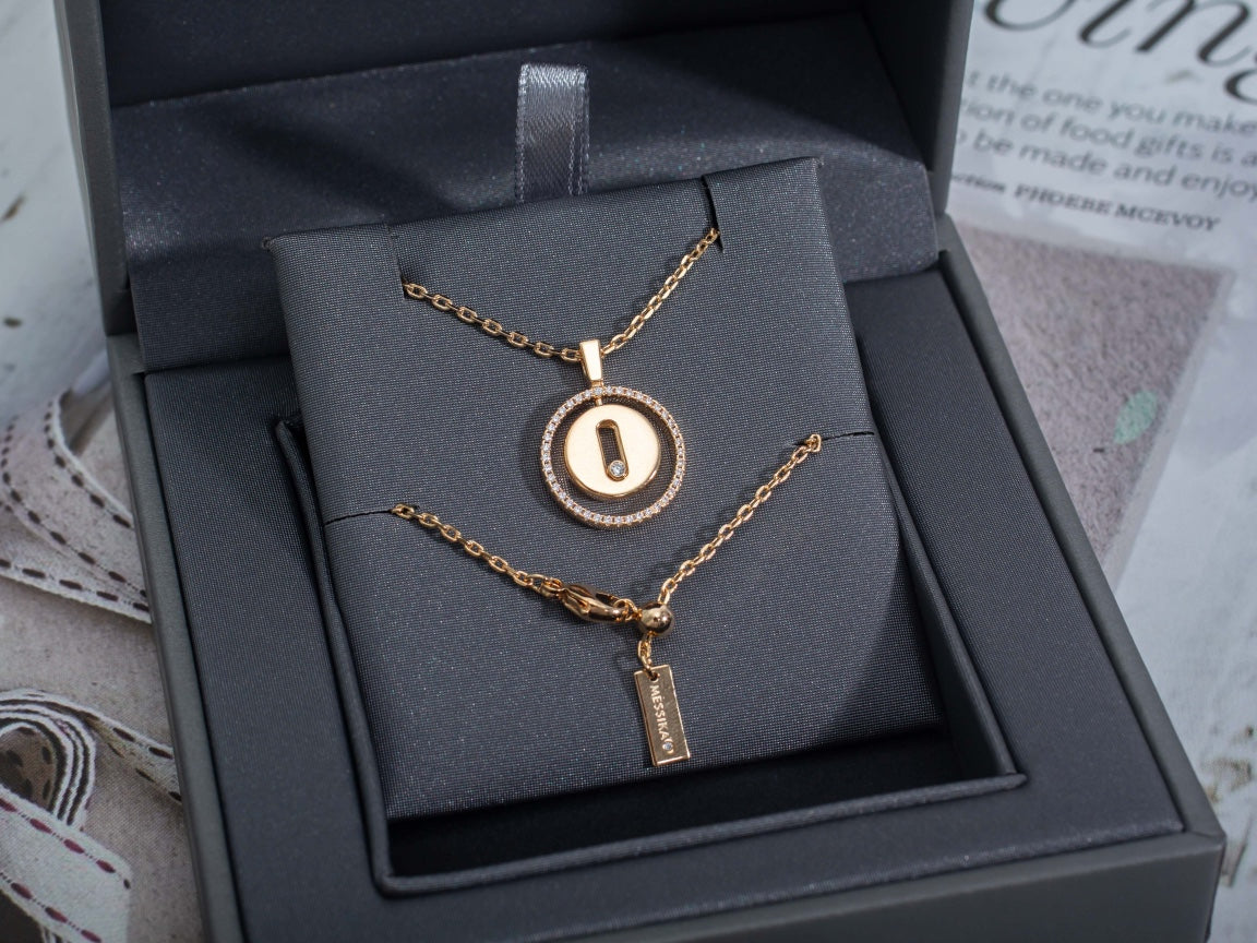 [Rosla]LUCKY MOVE PM NECKLACE PINK GOLD DIAMOND