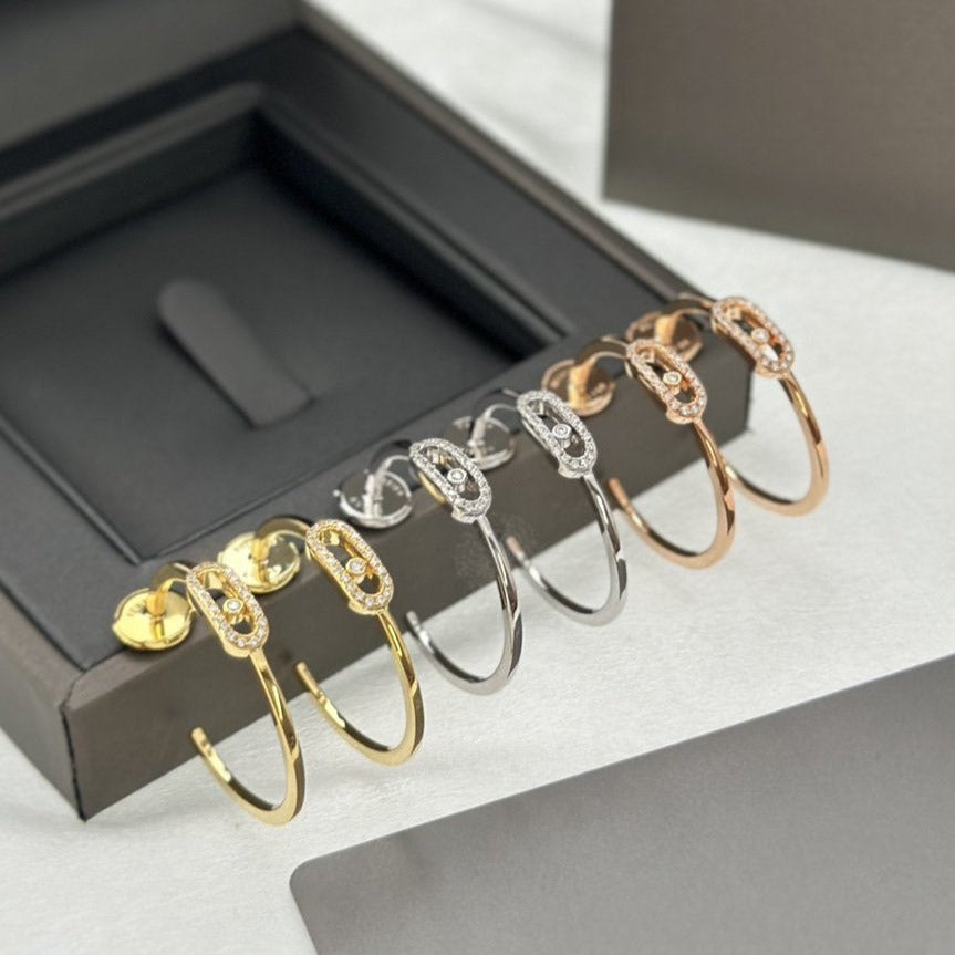 [Rosla]CREOLES MOVE UNO PM DIAMOND EARRINGS