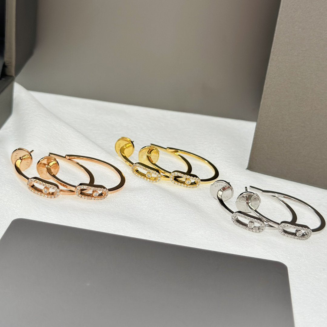 [Rosla]CREOLES MOVE UNO PM DIAMOND EARRINGS