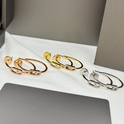 [Rosla]CREOLES MOVE UNO PM DIAMOND EARRINGS