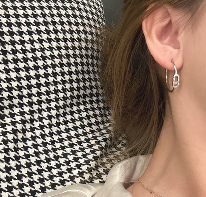 [Rosla]CREOLES MOVE UNO PM DIAMOND EARRINGS
