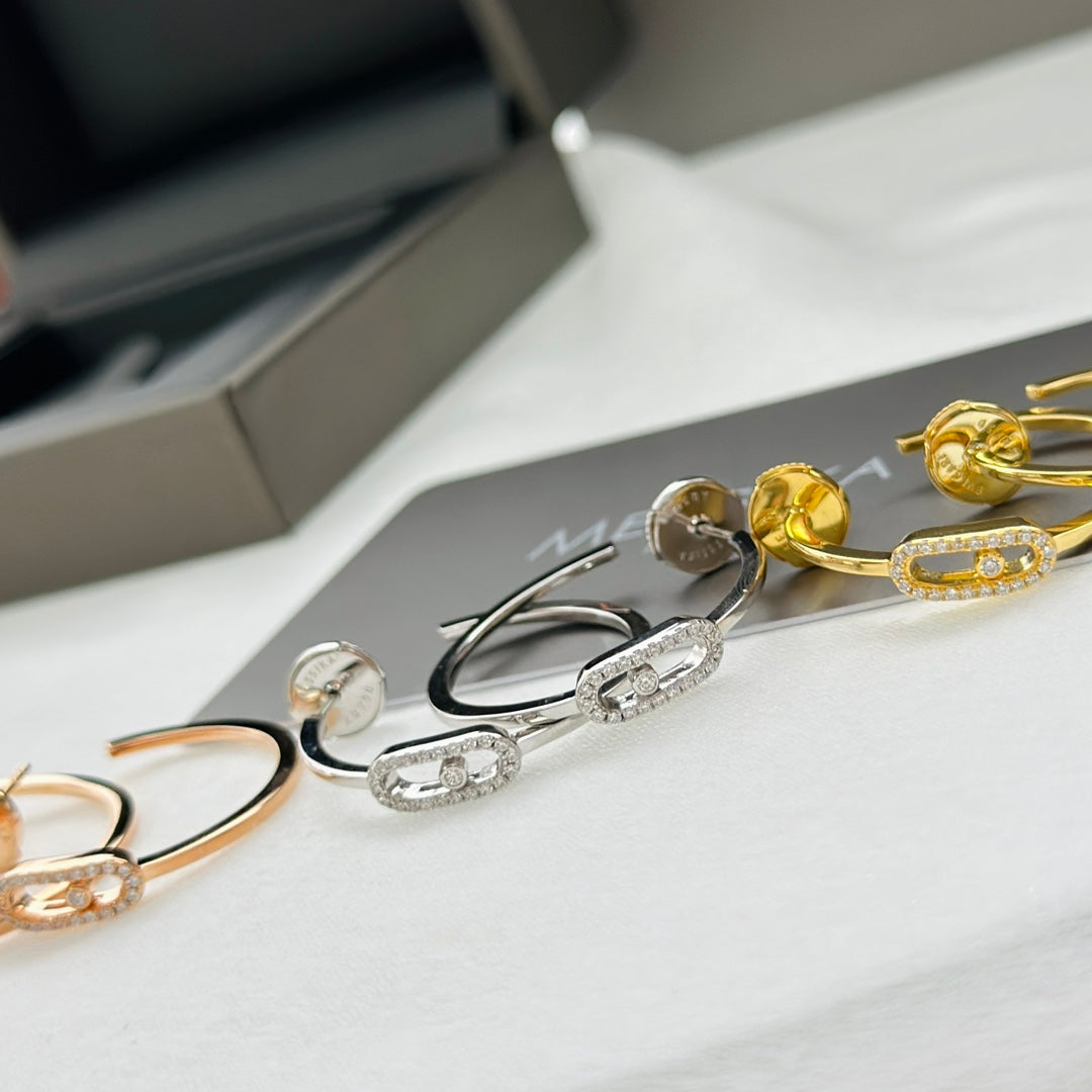 [Rosla]CREOLES MOVE UNO PM DIAMOND EARRINGS
