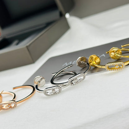 [Rosla]CREOLES MOVE UNO PM DIAMOND EARRINGS