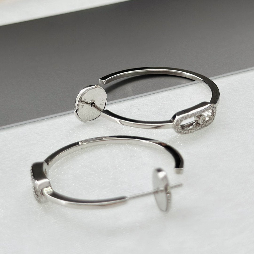 [Rosla]CREOLES MOVE UNO PM DIAMOND EARRINGS