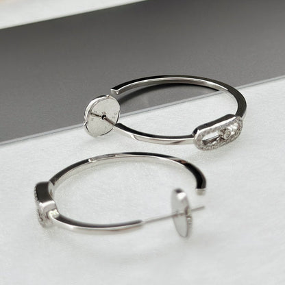 [Rosla]CREOLES MOVE UNO PM DIAMOND EARRINGS