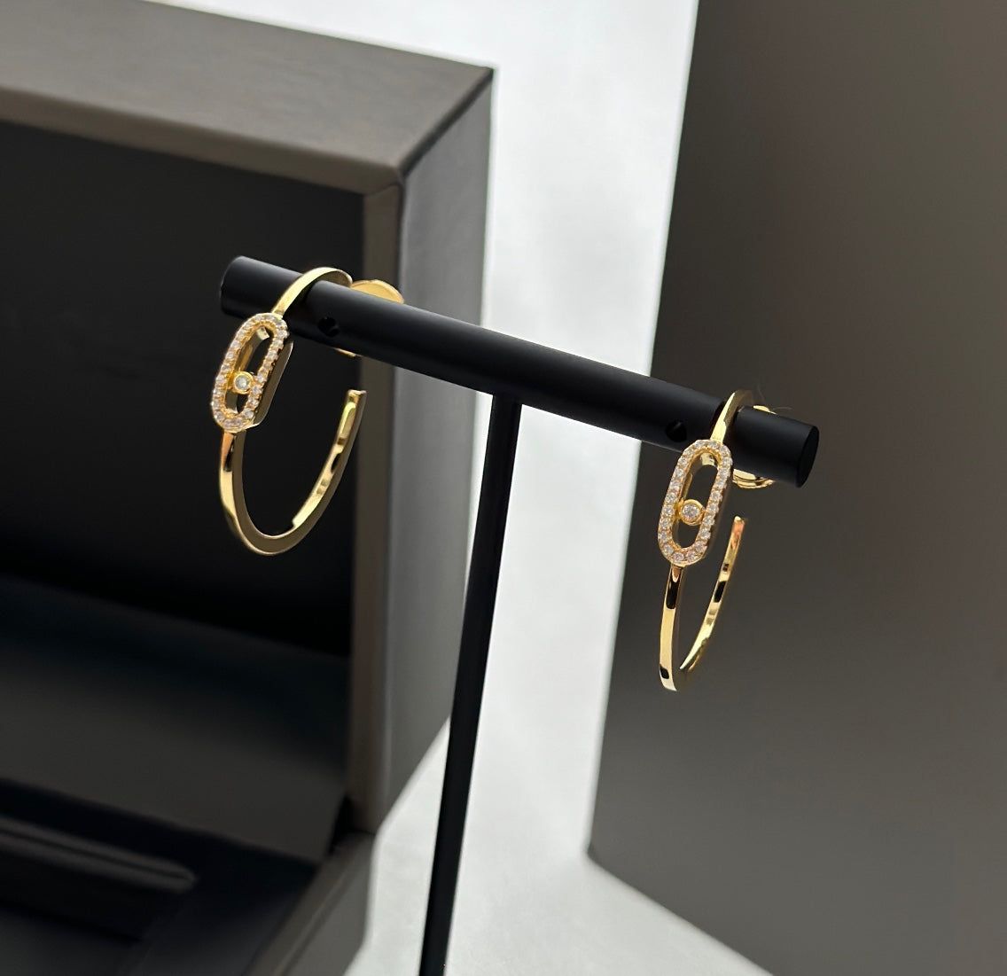 [Rosla]CREOLES MOVE UNO PM DIAMOND EARRINGS
