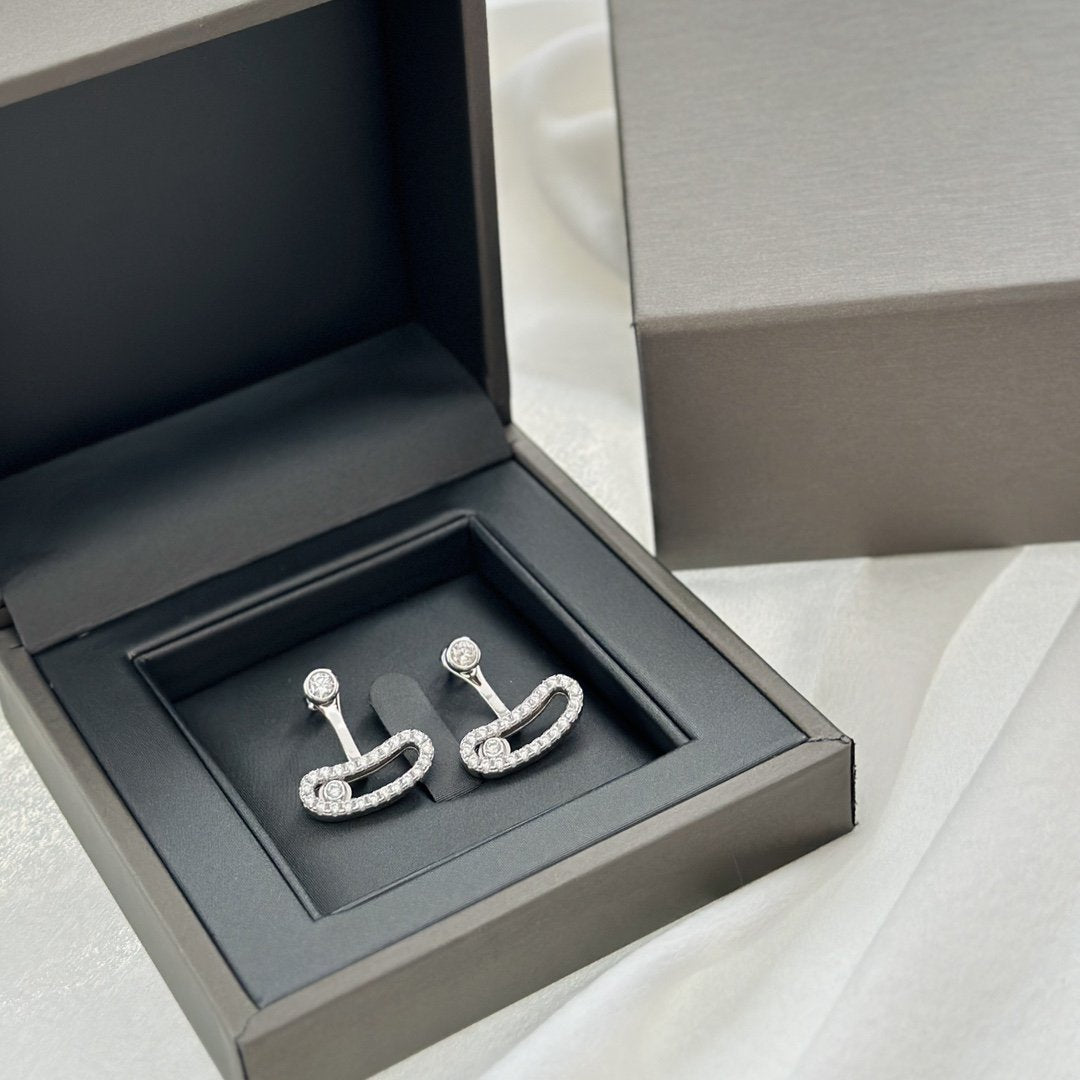 [Rosla]MOVE UNO SILVER DIAMOND EARRINGS