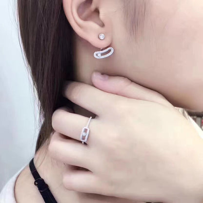 [Rosla]MOVE UNO SILVER DIAMOND EARRINGS