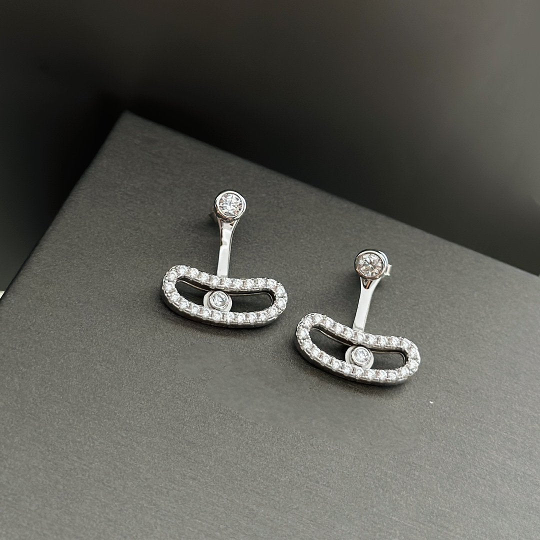 [Rosla]MOVE UNO SILVER DIAMOND EARRINGS