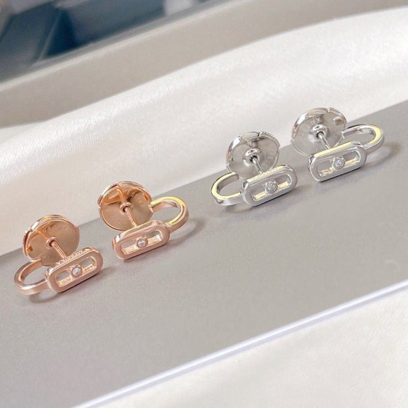 [Rosla]CREOLES MOVE UNO MINI 1 DIAMOND EARRINGS