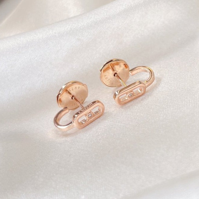 [Rosla]CREOLES MOVE UNO MINI 1 DIAMOND EARRINGS