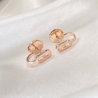 [Rosla]CREOLES MOVE UNO MINI 1 DIAMOND EARRINGS