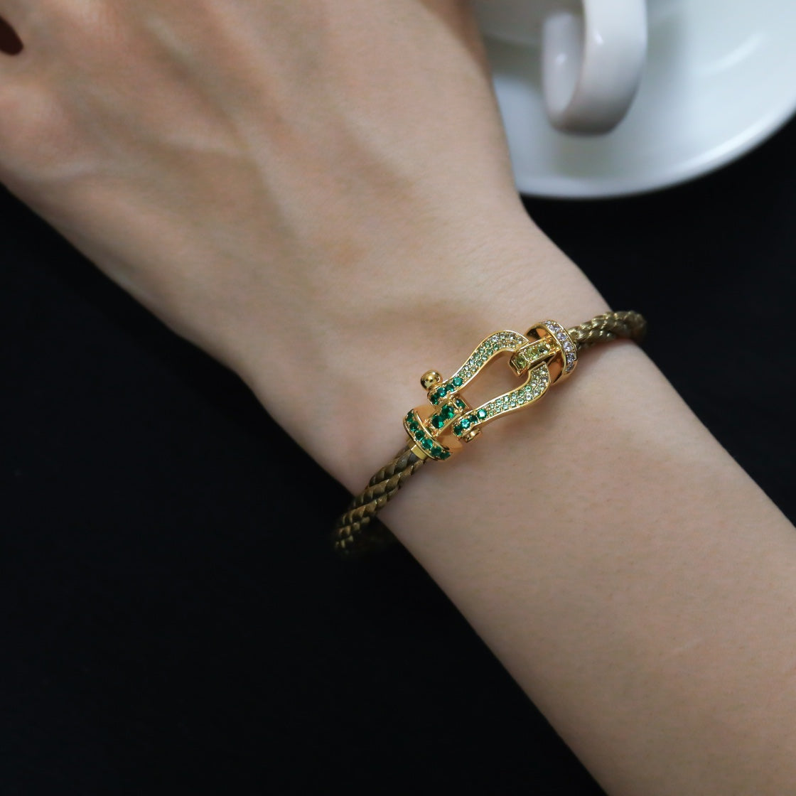 [Rosla]FORCE 10 GOLD GREEN DIAMOND PAVED