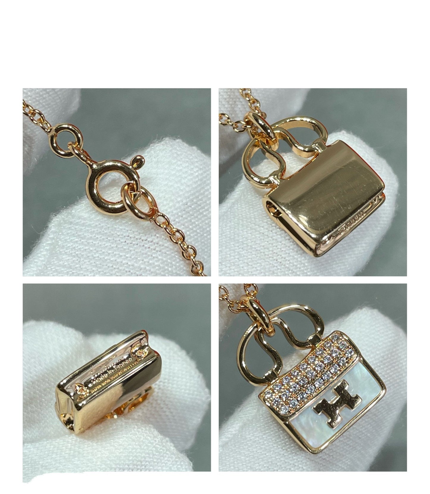 [Rosla]H CIRCE MOISSANITE PENDANT NECKLACE GOLD