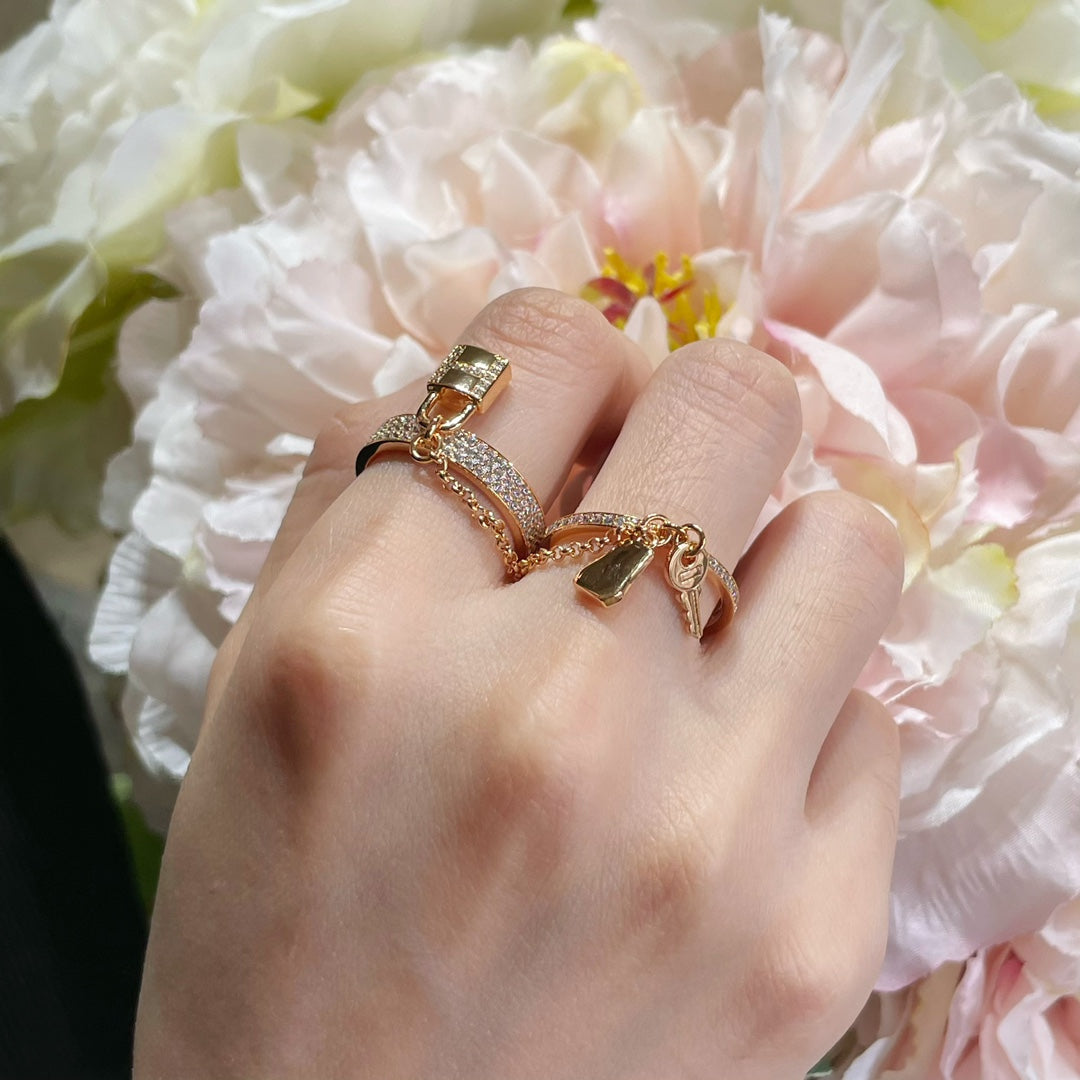 [Rosla]HM KELLY CLOCHETTE DOUBLE RING IN  WITH DIAMONDS