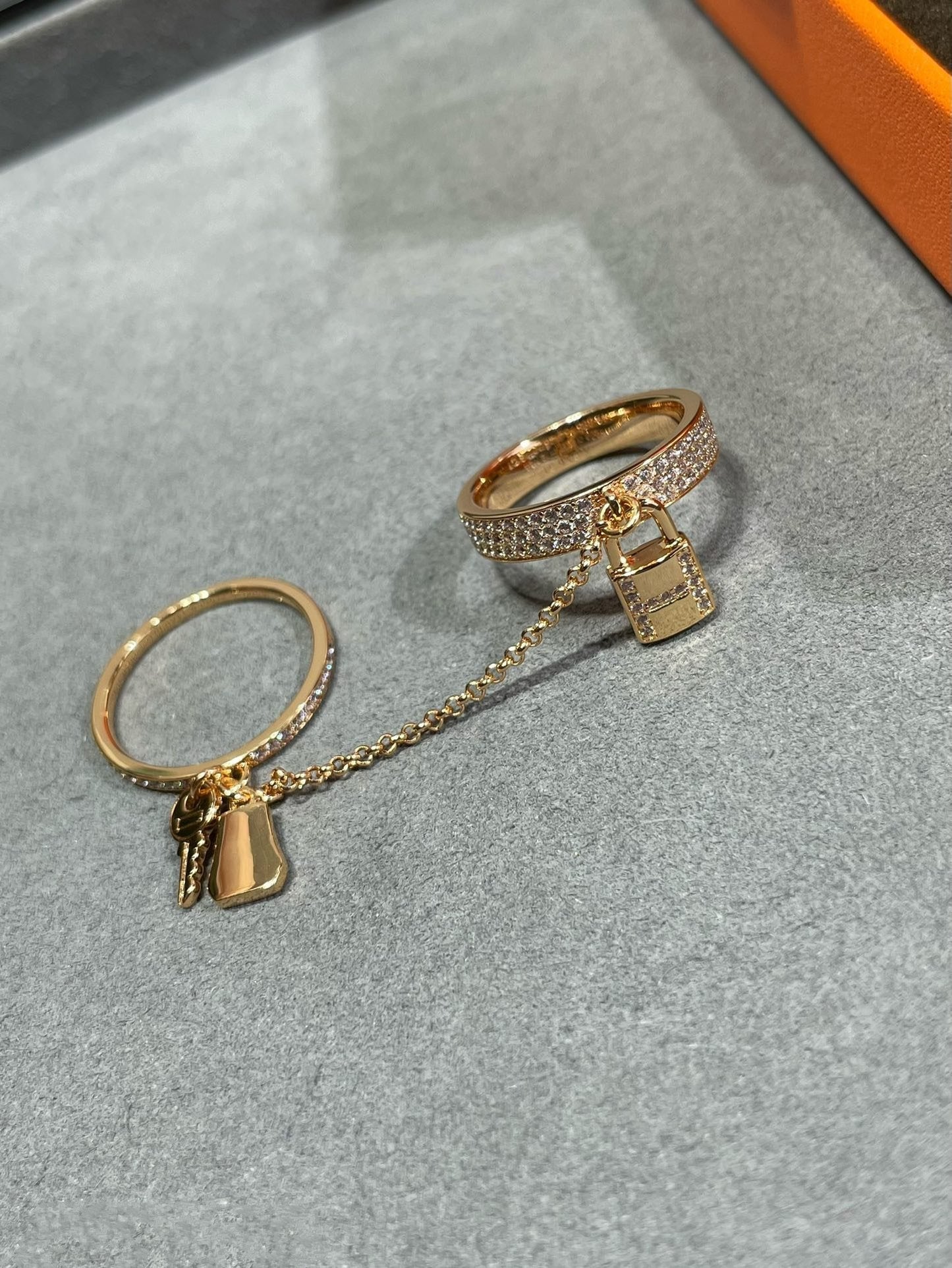 [Rosla]HM KELLY CLOCHETTE DOUBLE RING IN  WITH DIAMONDS