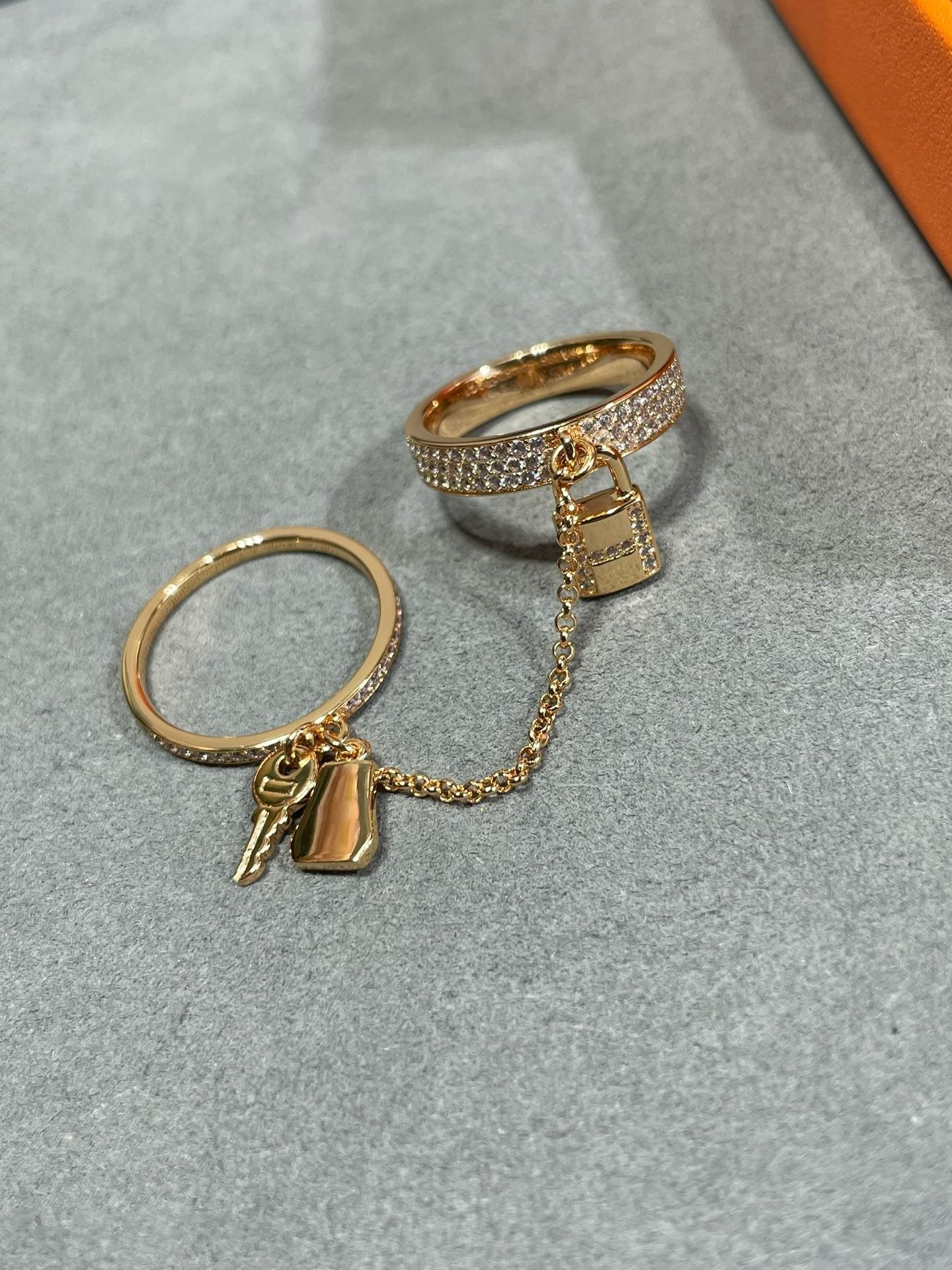 [Rosla]HM KELLY CLOCHETTE DOUBLE RING IN  WITH DIAMONDS