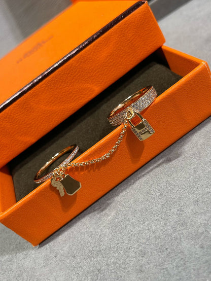 [Rosla]HM KELLY CLOCHETTE DOUBLE RING IN  WITH DIAMONDS