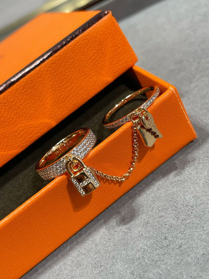 [Rosla]HM KELLY CLOCHETTE DOUBLE RING IN  WITH DIAMONDS