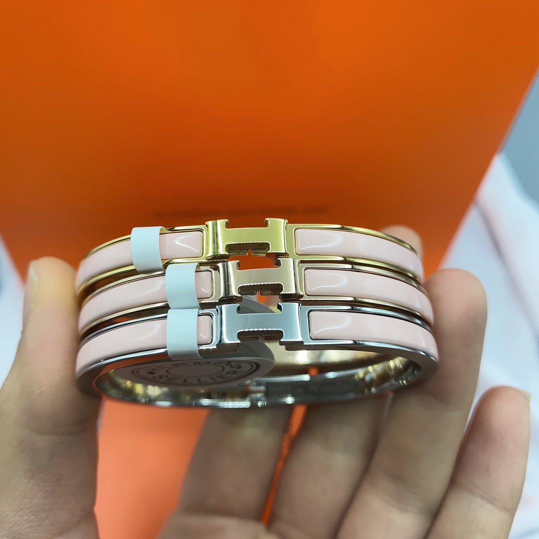 [Rosla]CLASSIC HM CLIC  PINK 8MM ENAMEL BRACELET