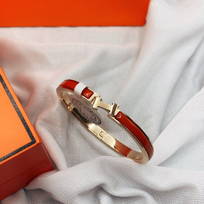 [Rosla]CLASSIC HM CLIC RED 8MM ENAMEL BRACELET