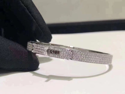[Rosla]HM KELLY BRACELET IN SILVER AND FULL PAVE DIAMOND