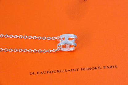[Rosla]HM NECKLACE H LETTER OVAL SERIES
