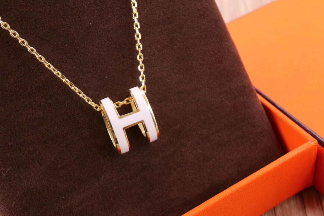 [Rosla]HM CLIC YELLOW ENAMEL GOLD NECKLACE