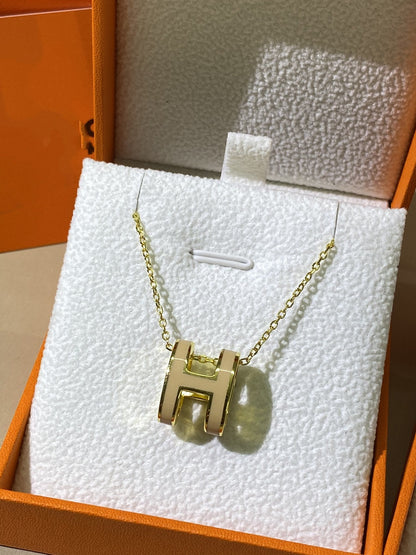 [Rosla]HM CLIC YELLOW ENAMEL GOLD NECKLACE